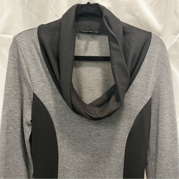 Bluhaven cowl neck jersey knit dress black and grey size medium - Picture 3 of 9